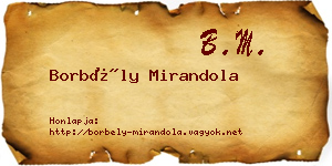 Borbély Mirandola névjegykártya